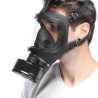 Men Army Masque à gaz BDSM FULL VISU Noir